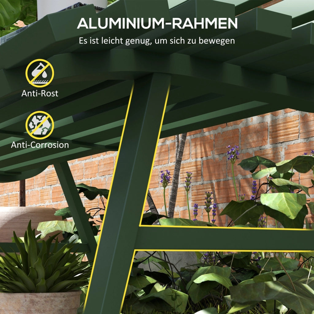 Panchina da giardino ¨C zephmum ¨C verde, alluminio, 123x67x79 cm