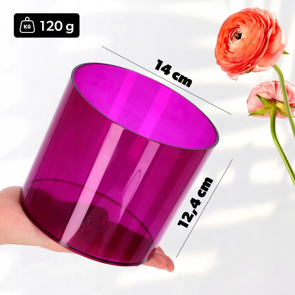 Vaso da fiori KADAX rotondo in plastica, 14 cm, viola