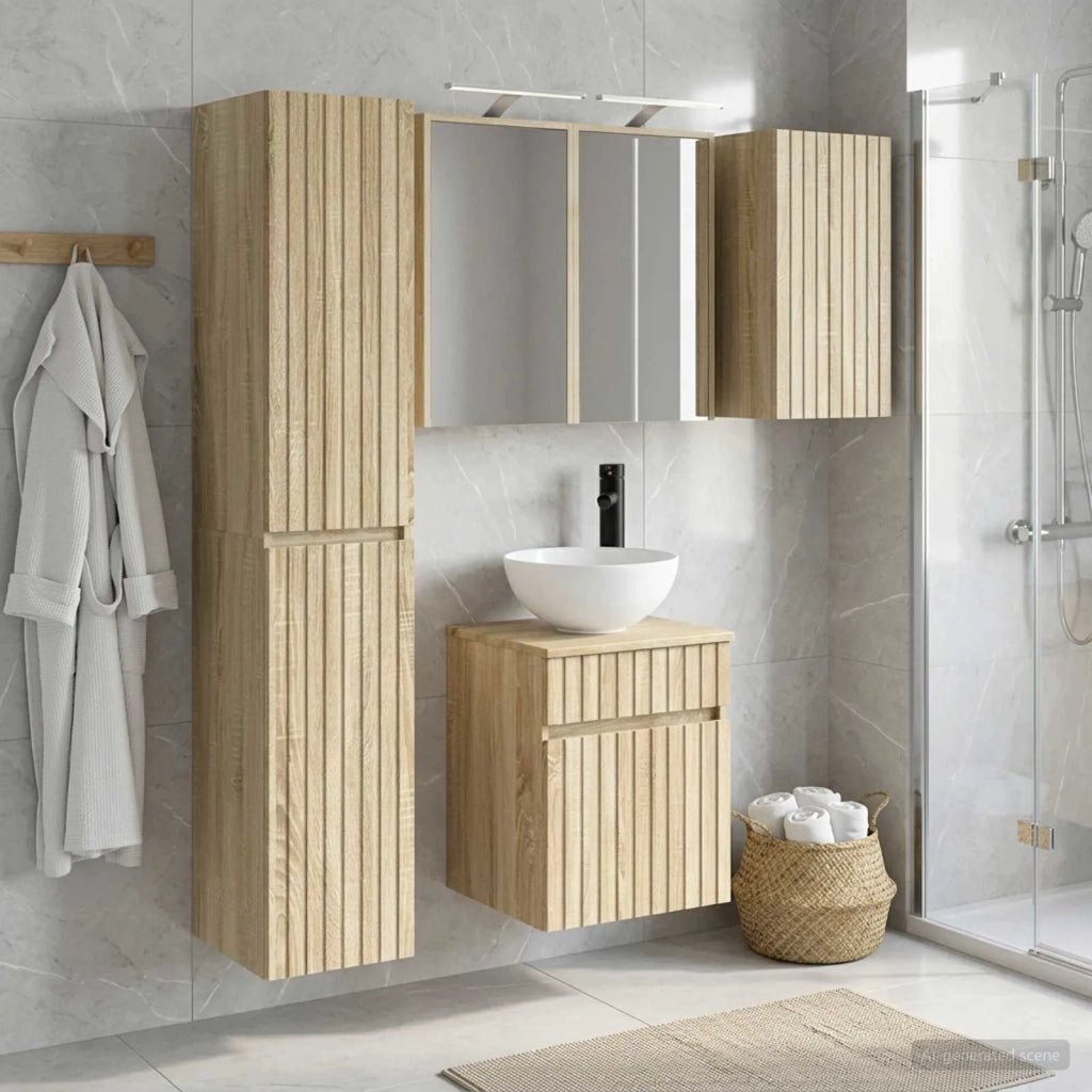 Set di Armadi da Bagno 5 pcs Rovere Sonoma 43 x 16 x 62,5 cm 3407345