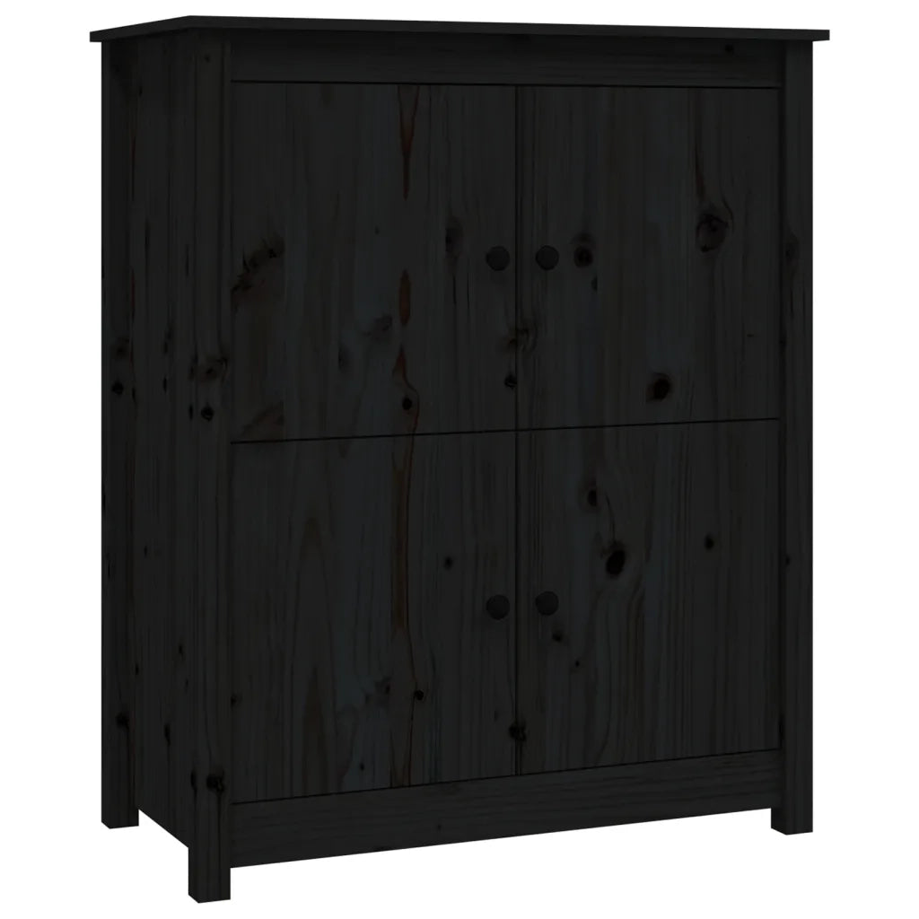 Credenza | Madia | Buffet da pranzo | Armadio da pranzo Nera 83x41,5x100 cm in Legno Massello di Pino