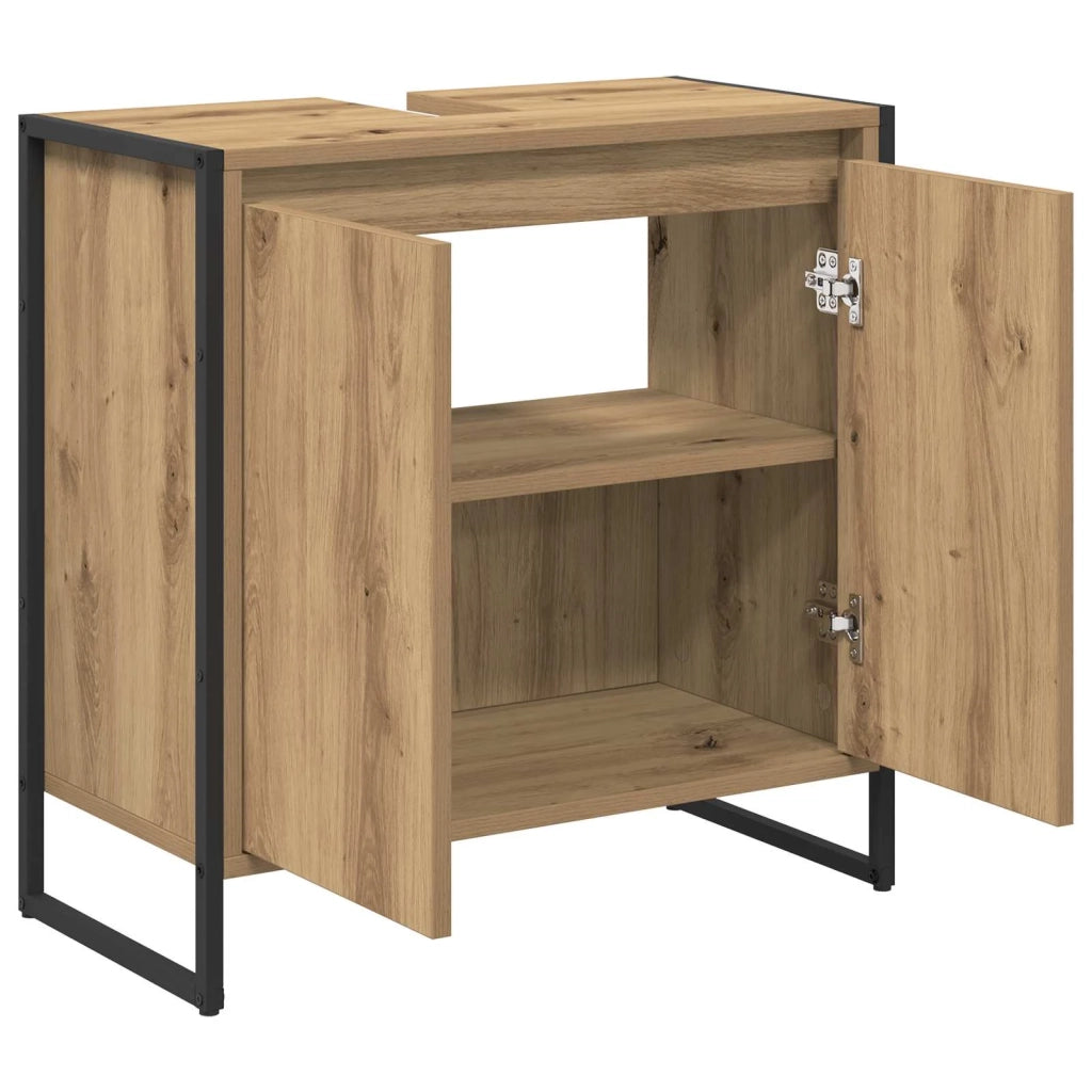 Mobile da Bagno con porta Rovere Artigianale 60 x 30 x 60 cm