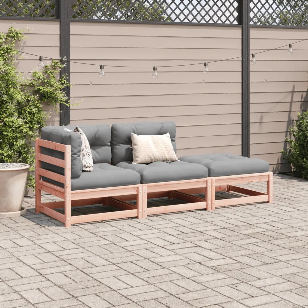 Set Divani Giardino 3 pz | Set Salotto da Giardino Cuscini Legno Massello Abete Douglas