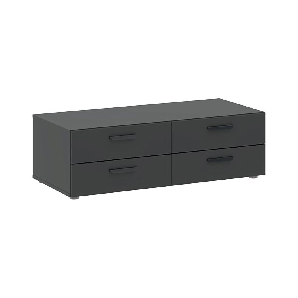 Armadio Camera da Letto Randazzo, Guardaroba 3 Ante Appendiabiti, 111x52 cm Nero Antracite