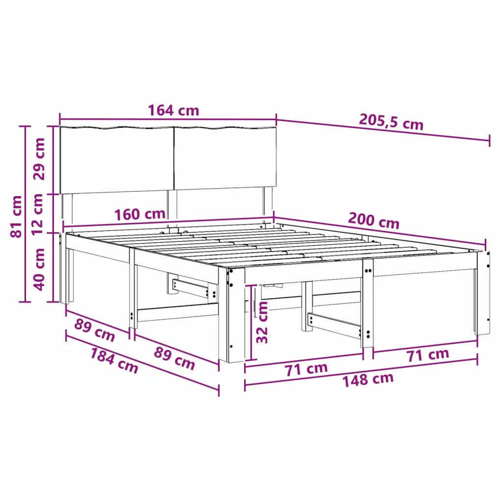 Letto matrimoniale con testiera ROSTOCK Marrone Scuro 3405464