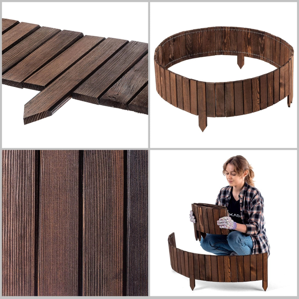 Recinzione da giardino in legno KADAX Palisade, infissa nel terreno, colore marrone, 20x116 cm.