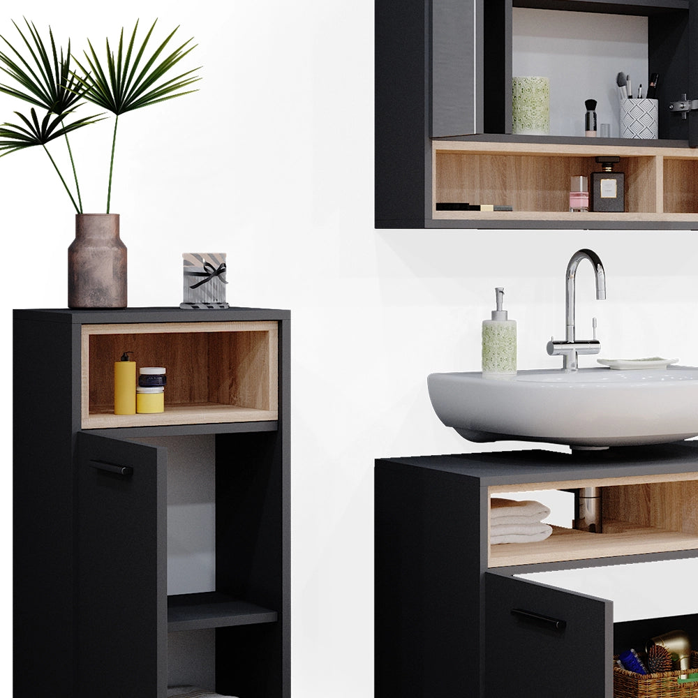 Vicco Set mobili bagno Antracite 3 parti