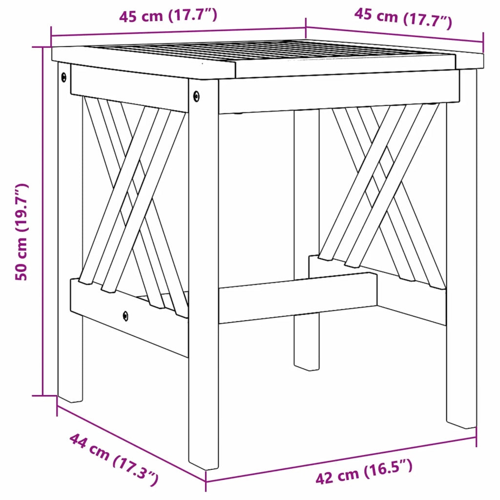 Tavolo laterale Marrone Legno massello di acacia 4106452