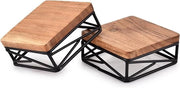Display Quadrato Base in Legno per Counter di Cucina e Bagno Pianta Stand Set da 2 - 1016 cm x 1016 cm x 444 cm
