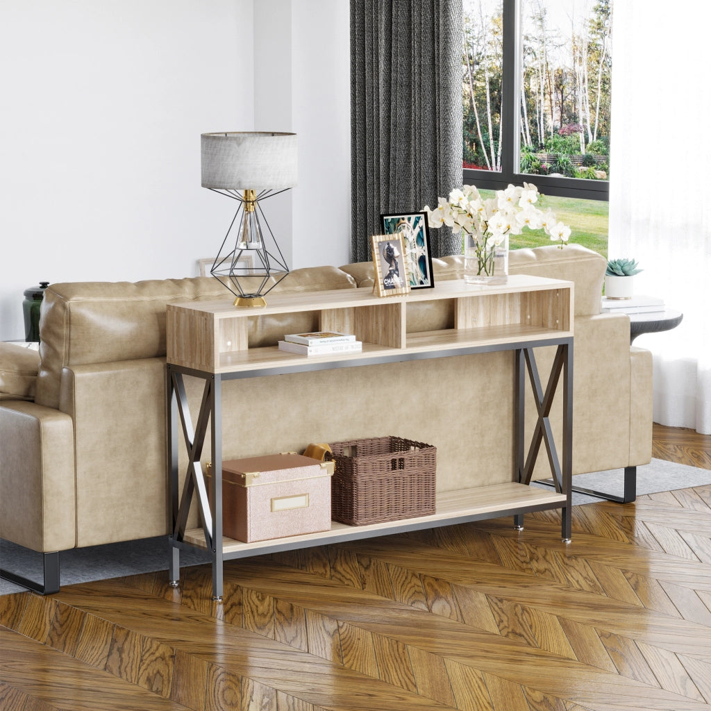 Tavolo console ¨C zephmum ¨C legno rovere 120x23.5x75