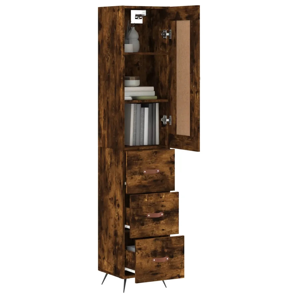 Credenza Rovere Fumo 34,5x34x180 cm in Legno Multistrato 3200174