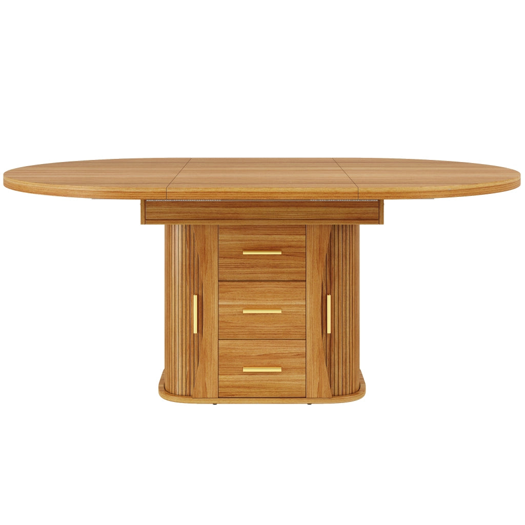 Tavolo da Pranzo Rotondo Allungabile ¨C MINIMAL ¨C Noce, 118-158 cm, 6 Persone