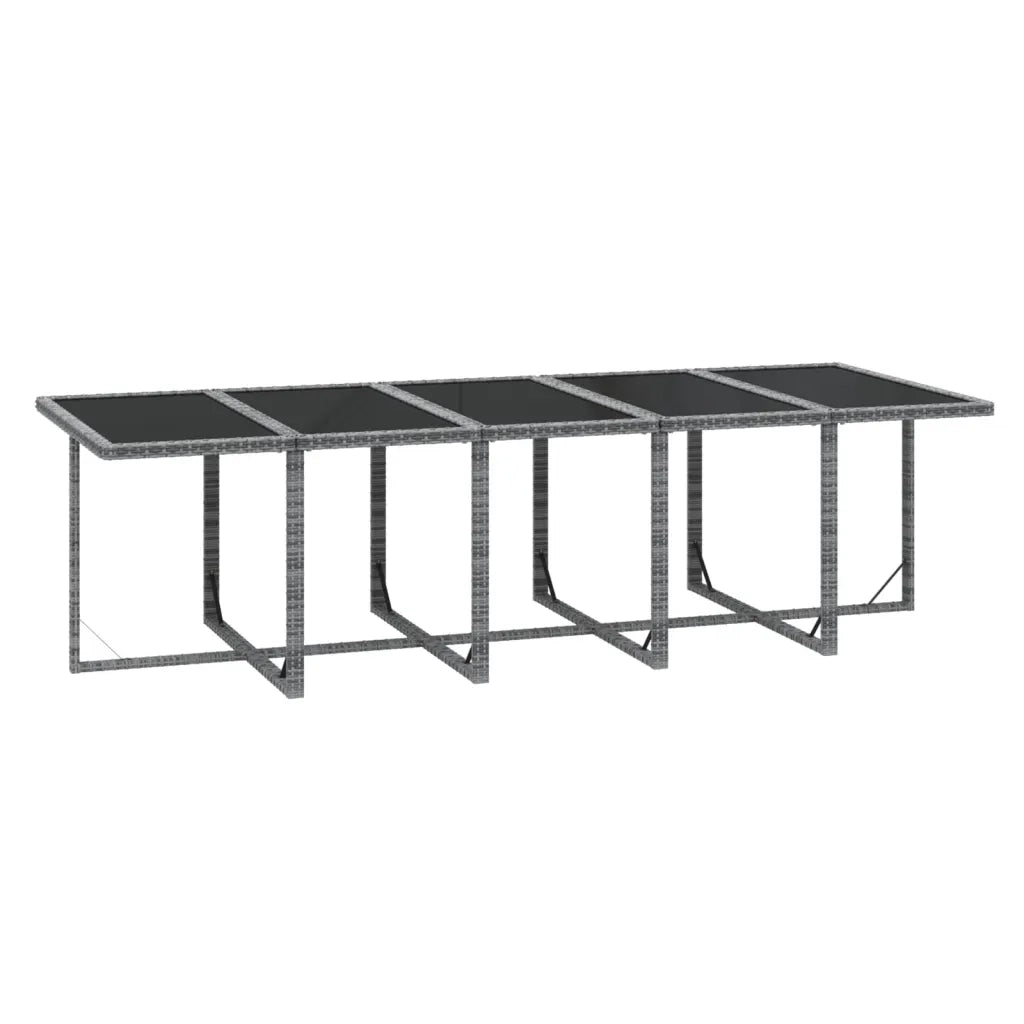 Set Pranzo da Giardino 15 pz con Cuscini in Polyrattan Grigio 3095592