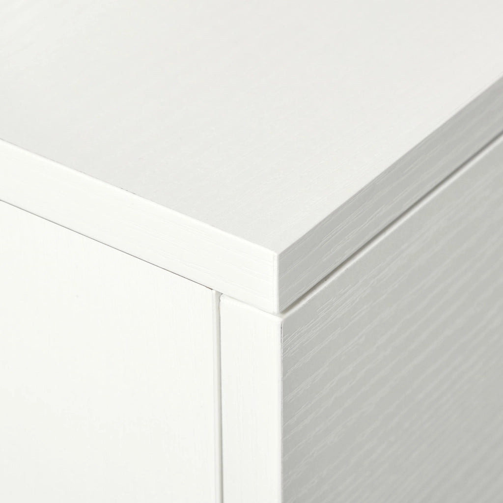 Scrivania con Cassetti e Ruote 100x36x88 cm in Metallo e MDF Bianca