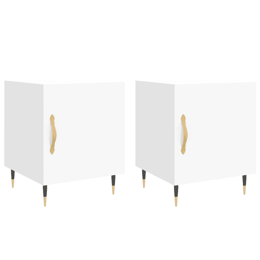 Comodini 2 pz Bianchi 40x40x50 cm in Legno Multistrato 827517
