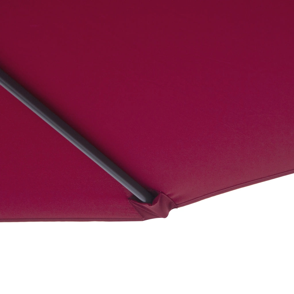 EasyComfort Ombrellone da Giardino 3x2.5 m a Braccio Inclinabile con Manovella, Rosso Scuro