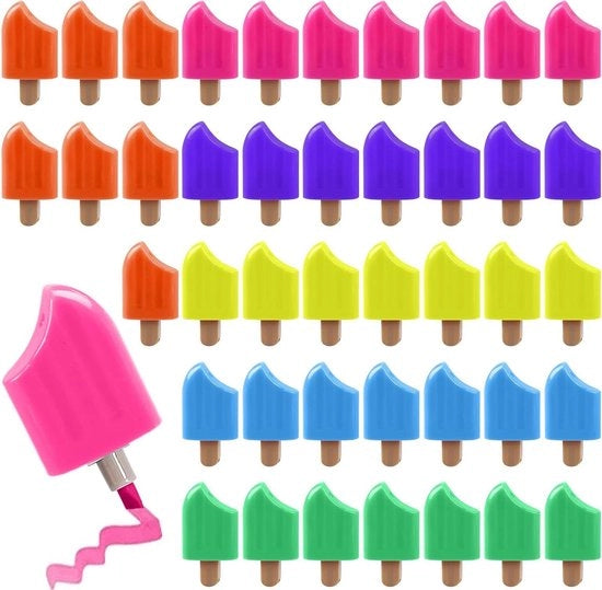 42 mini pennarelli a forma di ghiaccio - per bambini - dolci - divertenti - luminosi - pastello - evidenziatori - festa - scuola .