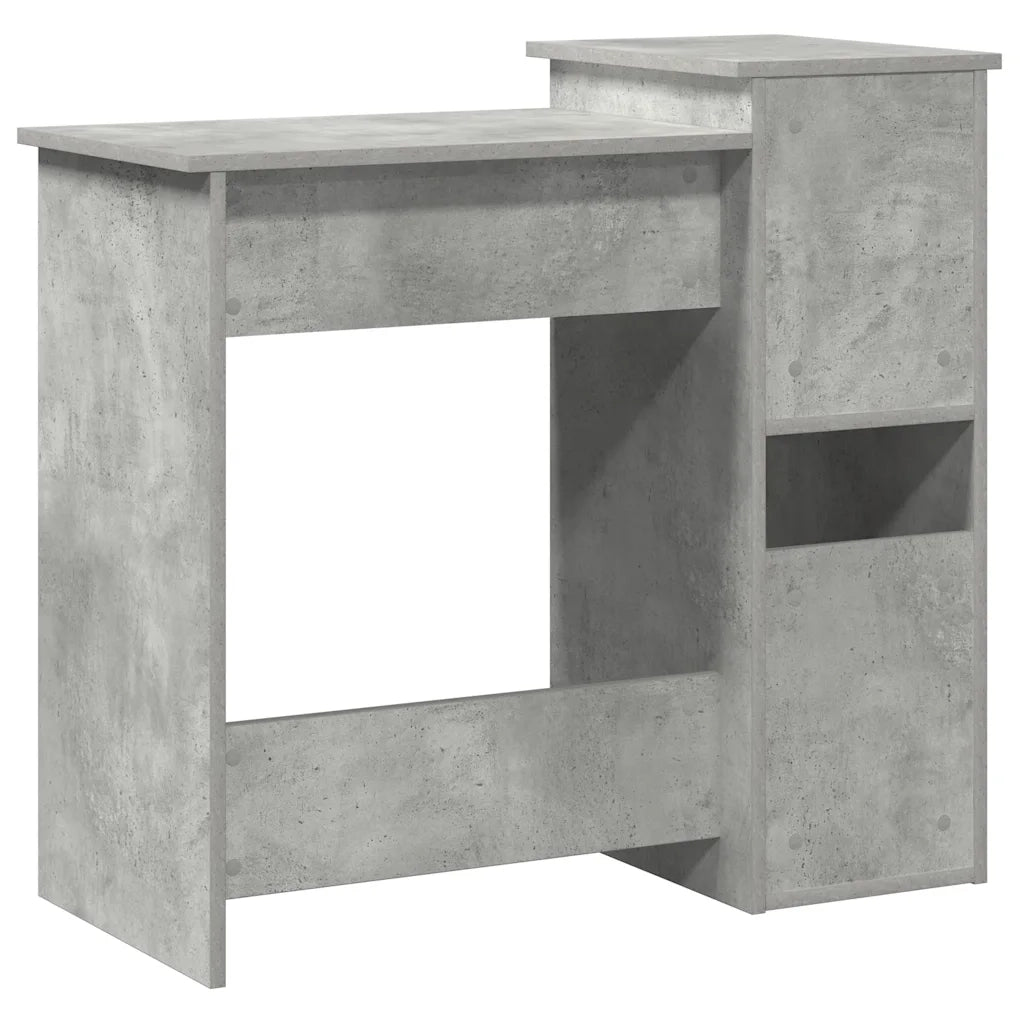 vidaXL Scrivania Mensole Grigio Cemento 84x40x78 cm Legno Multistrato
