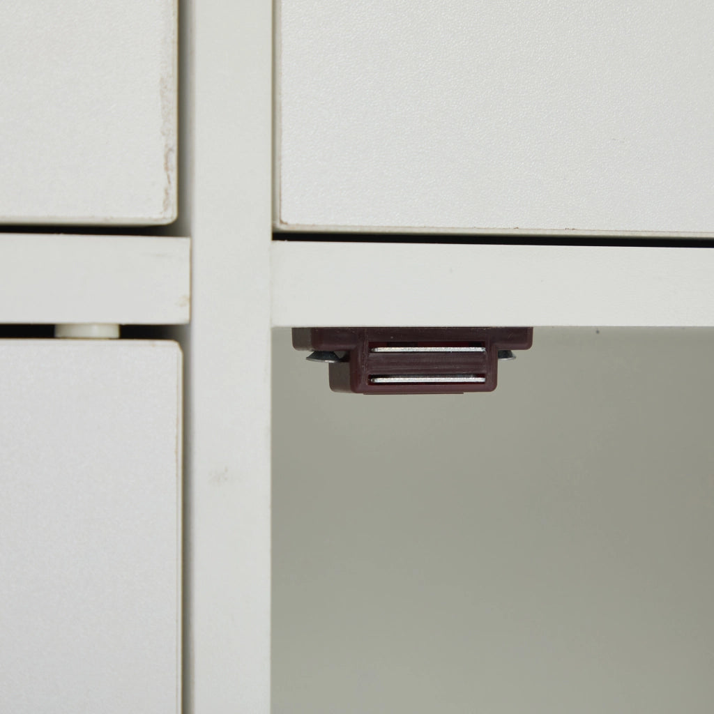 Credenza moderna bianca in MDF con 3 cassetti e 4 ante, 160 x 37 x 75 cm