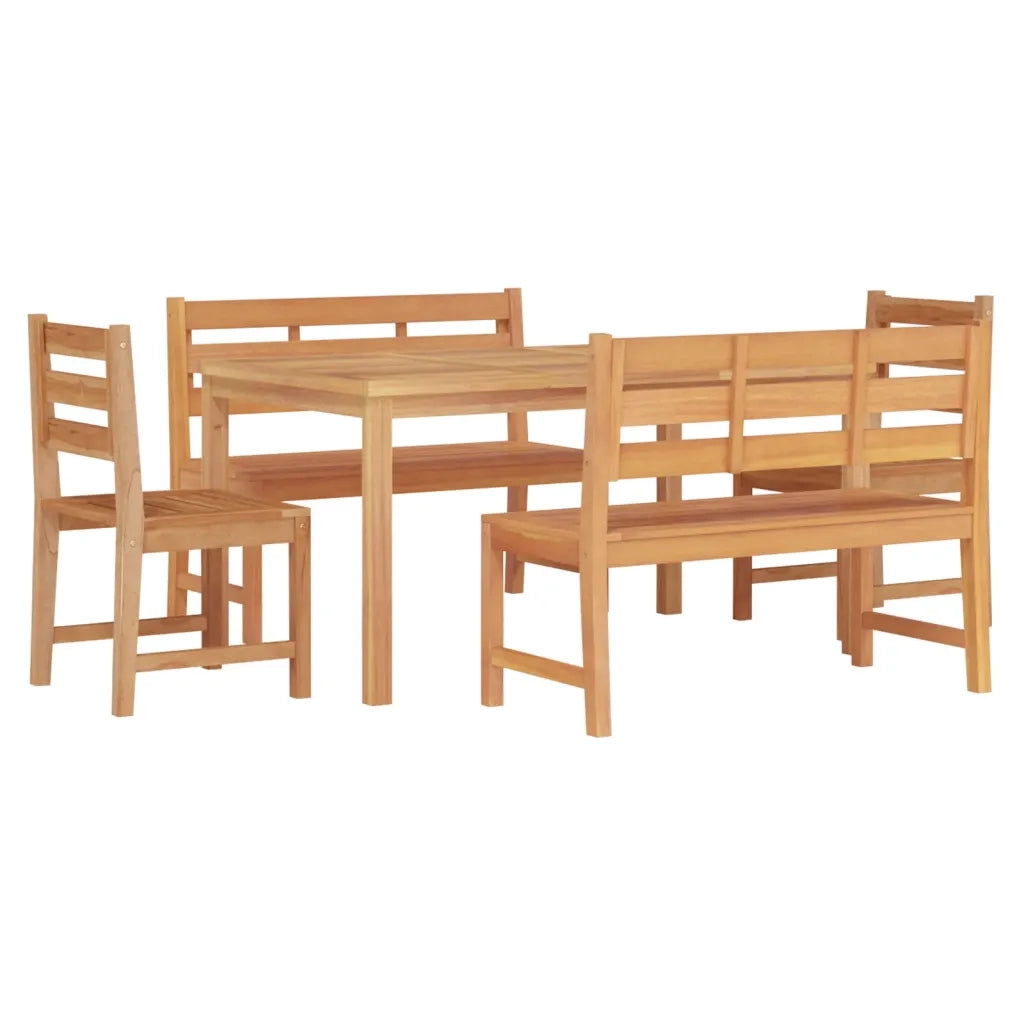 Set da Pranzo per Giardino 5 pz in Legno Massello di Teak cod mxl 35402