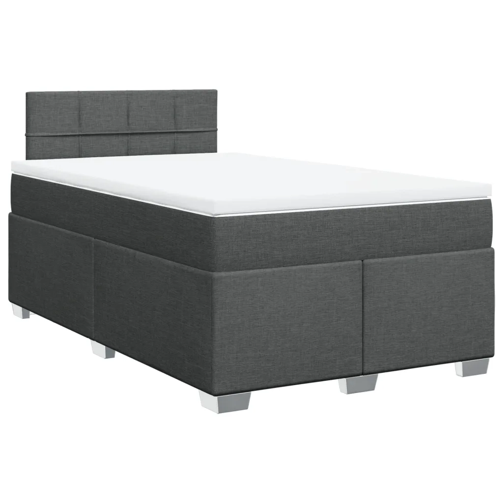 Giroletto a Molle con Materasso Grigio Scuro 120x200 cm Tessuto 3288156