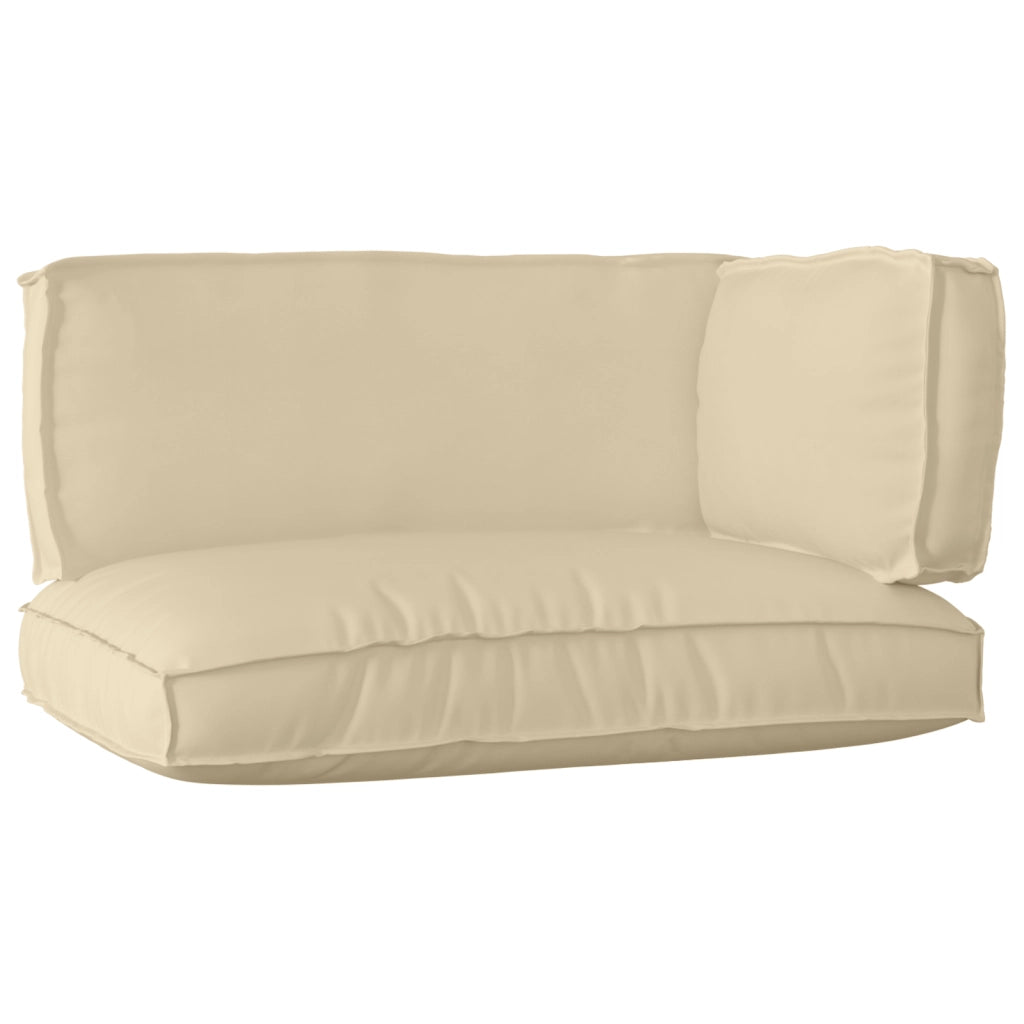 Set di cuscini per pallet 3 pezzi in tessuto Oxford beige