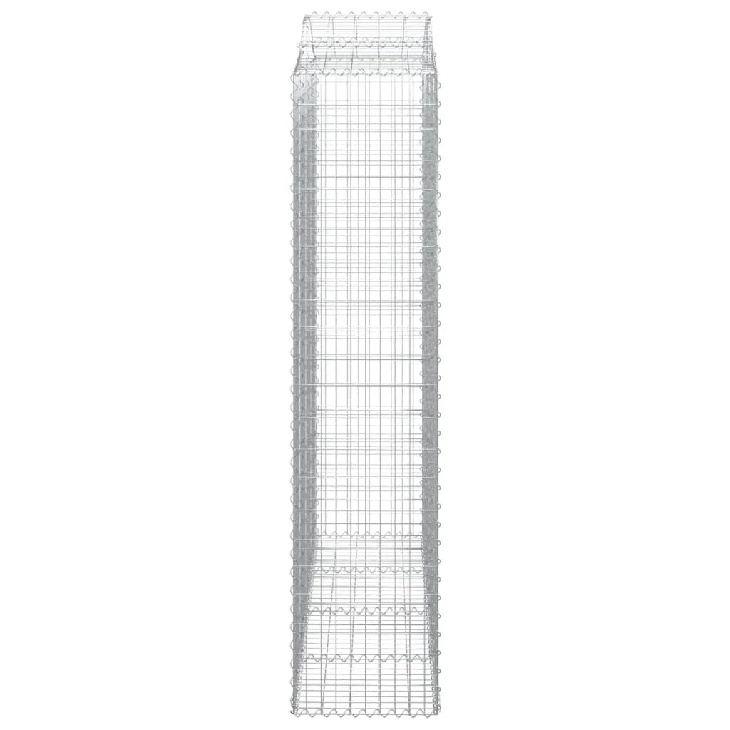 Set di 4 gabbioni ad arco per recinzione gabbia o muro di contenimento 200 x 50 x 220/240 cm ferro zincato argento 02_0041449