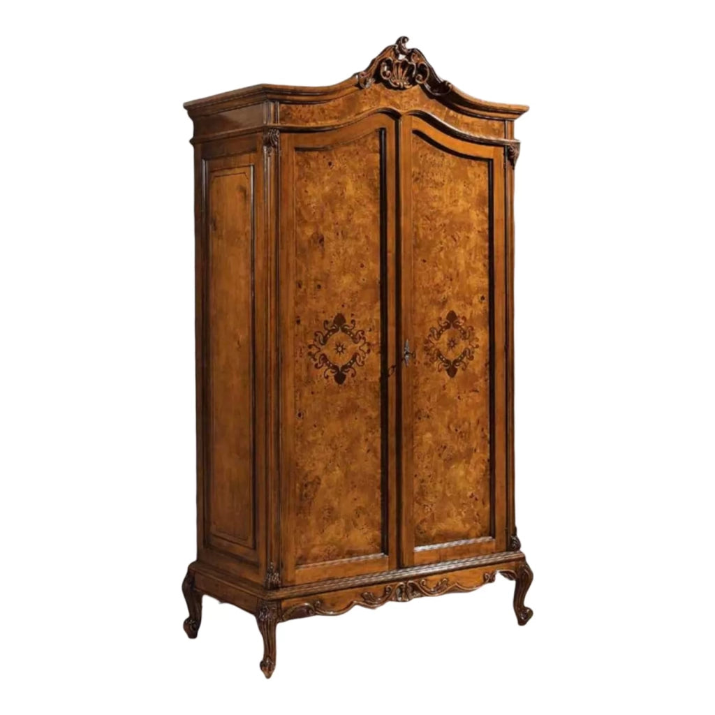Armadio classico in legno di radica 2 porte impero 112x62x215 - Mobili 2G