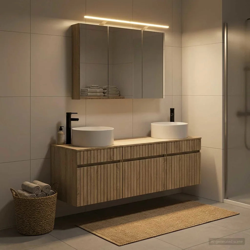 Set di Armadi da Bagno 4 pcs Rovere Sonoma 100 x 14,5 x 70 cm 3406657