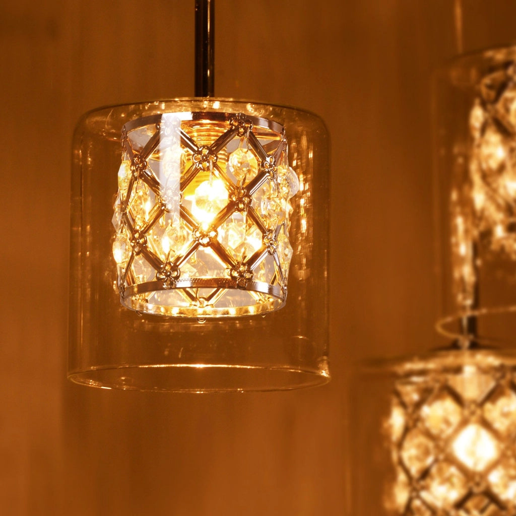 Lampada a sospensione ZMH moderna per sala da pranzo con 10 fiamme in vetro G9 per scale