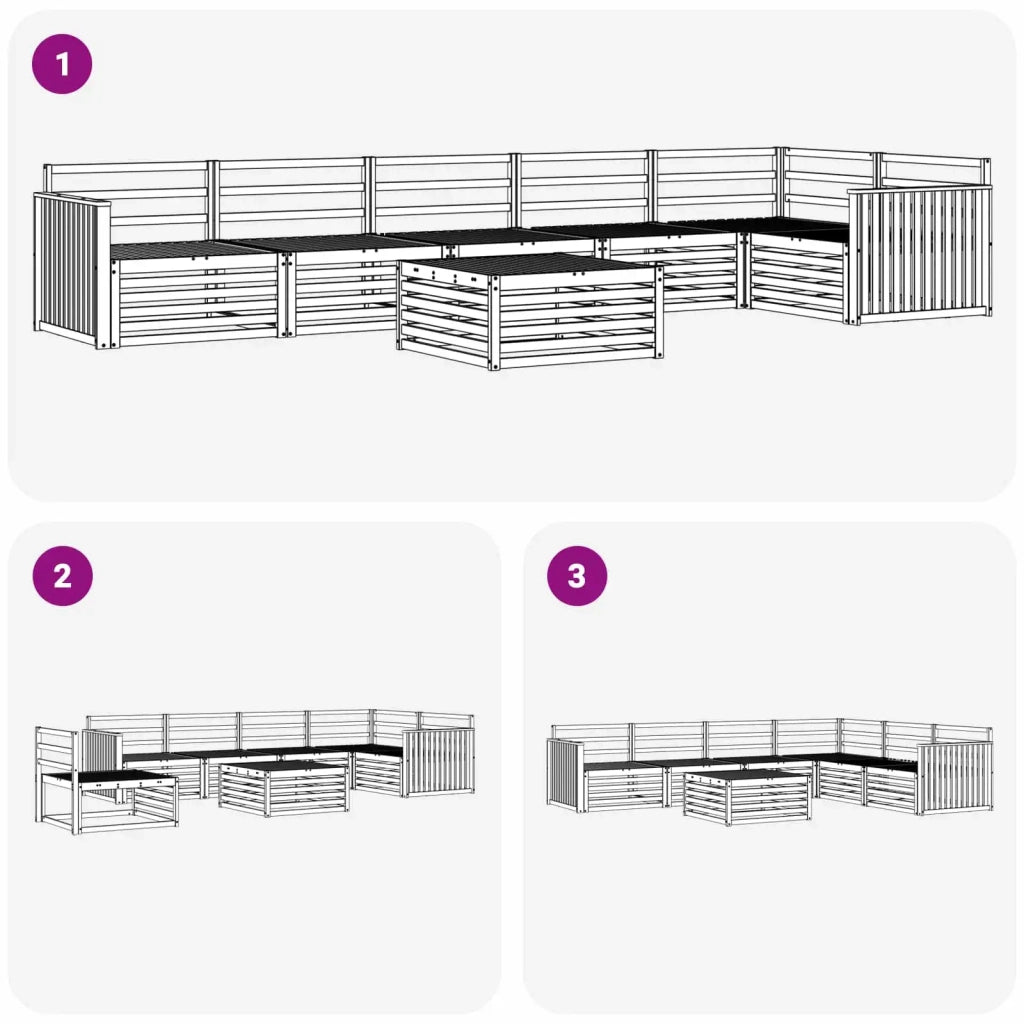 Set di divani da esterno 7 pcs Naturale