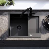 Lavello In Acciaio Paul Black senza rubinetto da cucina