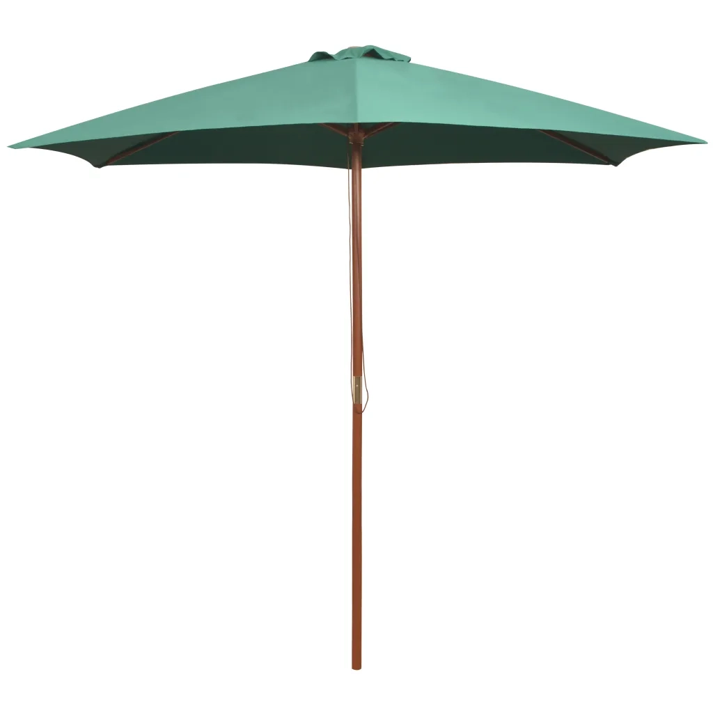 Ombrellone 270x270 cm con Palo in Legno Verde