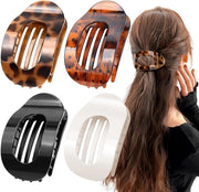 Haarklemme per capelli per donne, 4 pezzi - Grande, leggero e antiscivolo - Utilizzo quotidiano, sport o guida in auto - Haarklem con disegno leopardo.