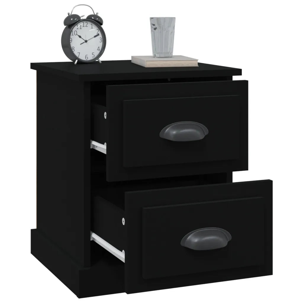 Comodino | Armadio da Notte | Mobiletto da notte Nero 39x39x47,5 cm in Legno Multistrato