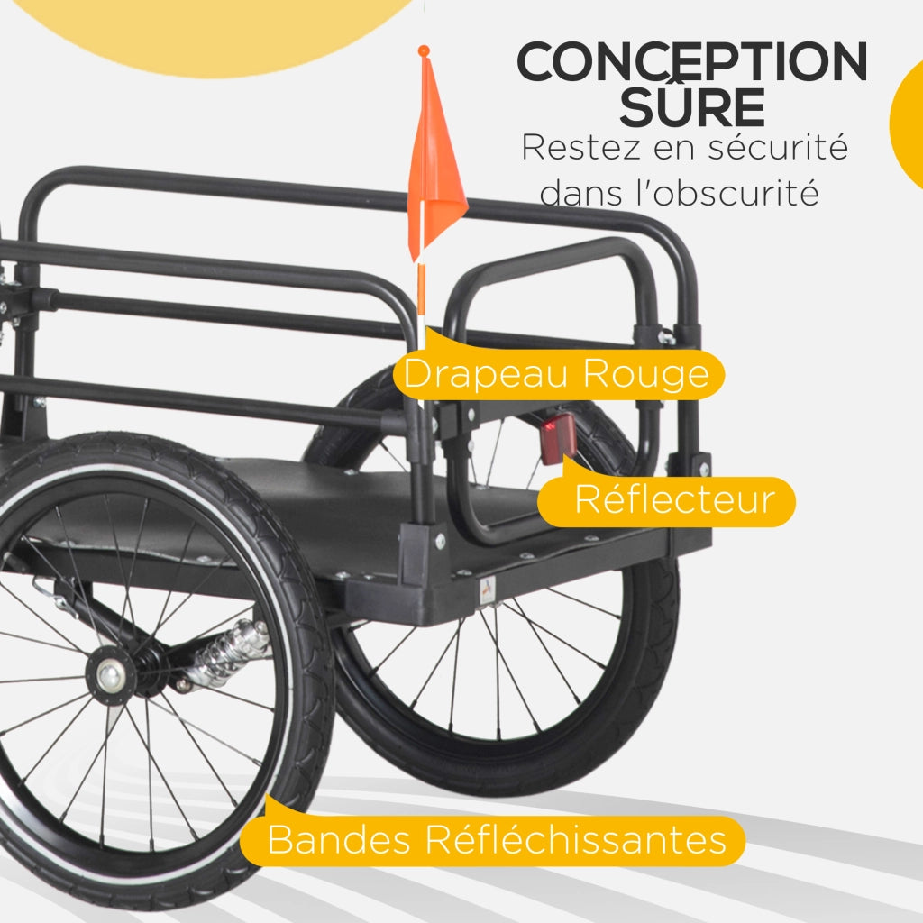 Rimorchio pieghevole per bicicletta ¨C zephmum ¨C acciaio, ruote 16 pollici