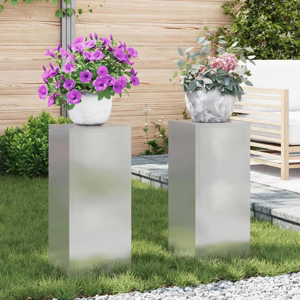 Supporto per piante | Sostegno per piante 2 pz Argento 24 x 24 x 55 cm