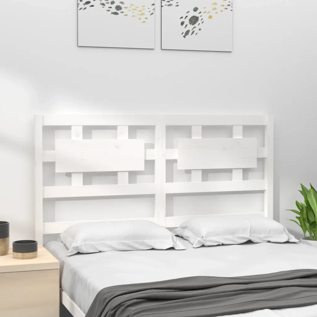 Testiera per Letto-Testata-Testiera Decorativa Bianca 125,5x4x100 cm Legno Massello di Pino 987761