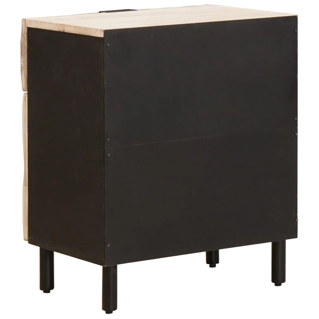 Comodino | Armadio da Notte | Mobiletto da notte Bianco 50 x 33 x 60 cm Legno di mango massello