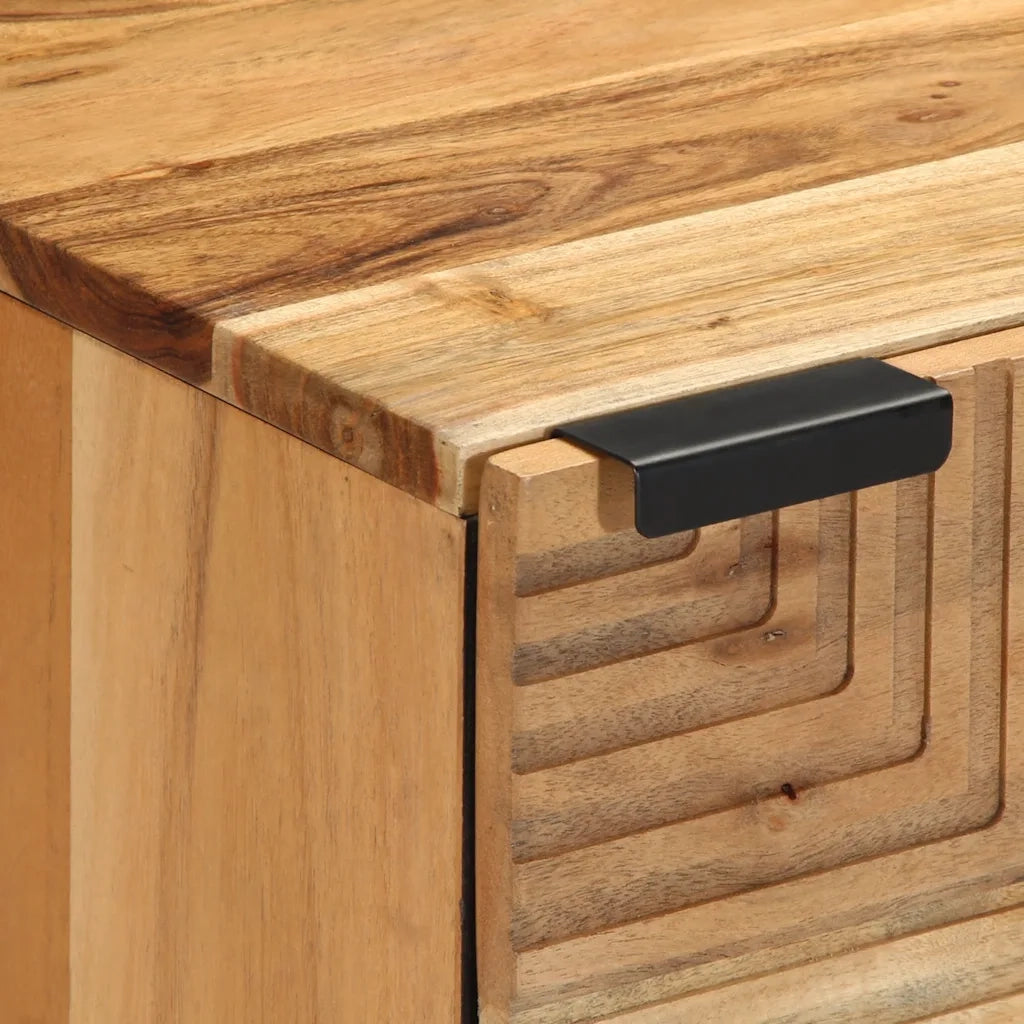 Comodini 2pz-Set di 2 Tavolino da notte 40x33x46 cm in Legno Massello di Acacia 216801