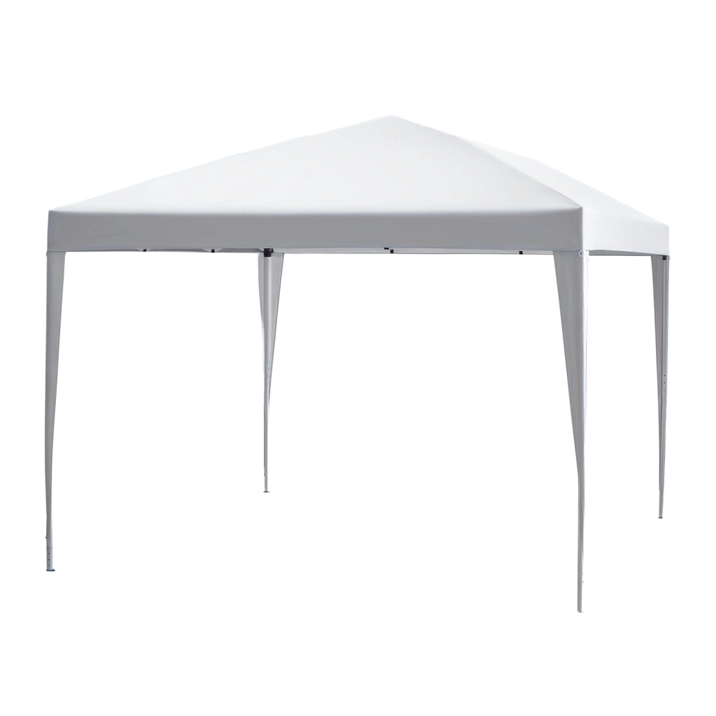 Gazebo Giardino Pieghevole 3x3m ¨C zephmum ¨C Oxford Bianco Acciaio