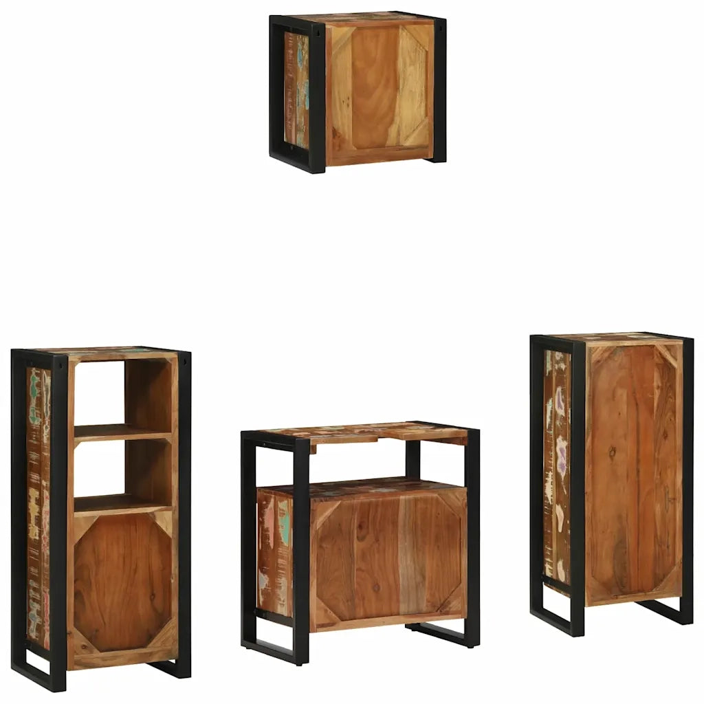 Set di mobili per il bagno 4 pcs Legno Recuperato Massello 3305657