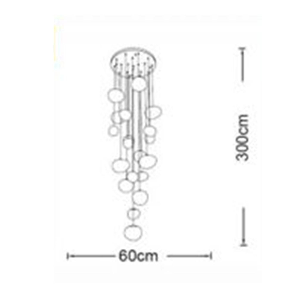 Trade Shop - Lampadario Da Soffitto A Sospensione Lampada Moderno Con 19 Sfere Gocce G9 B95 -