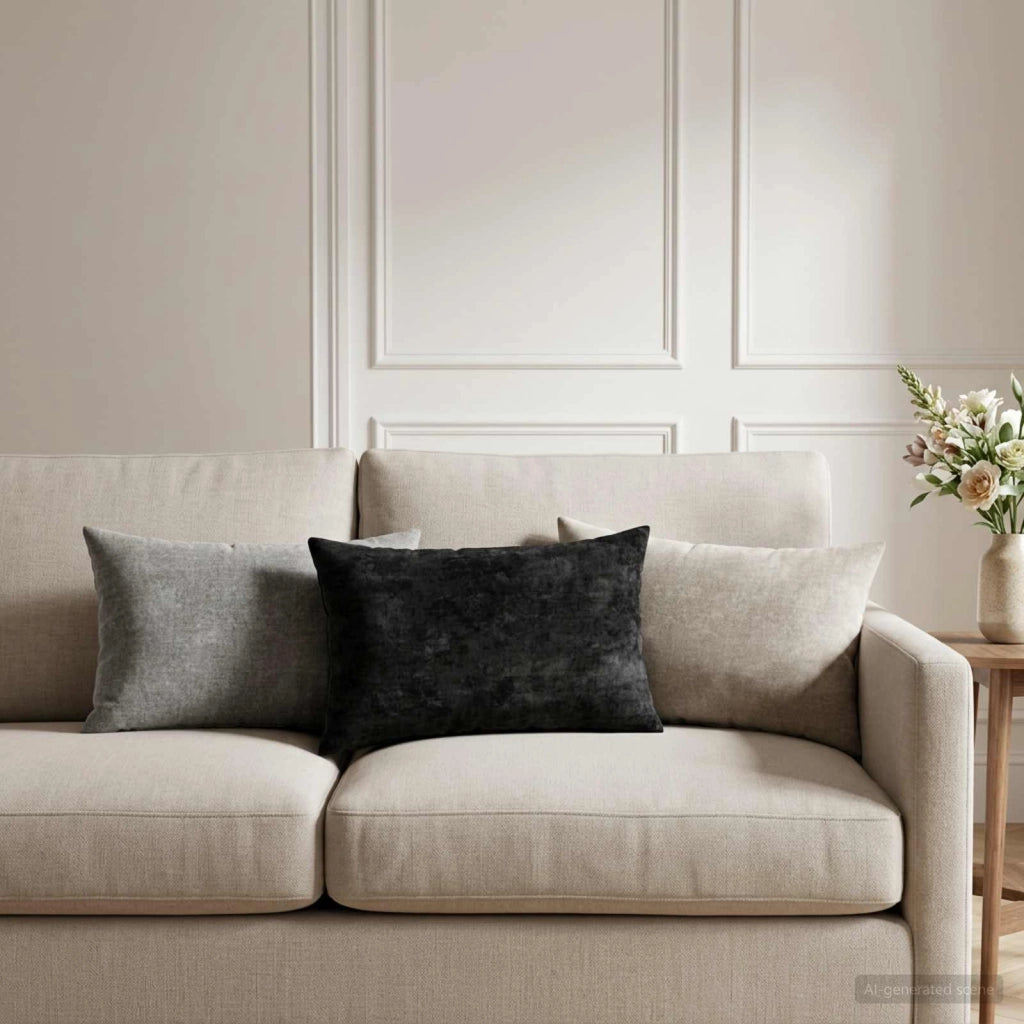 Cuscino con cuscino HEERLEN 6 pz Grigio Scuro Tessuto Chenille 923928
