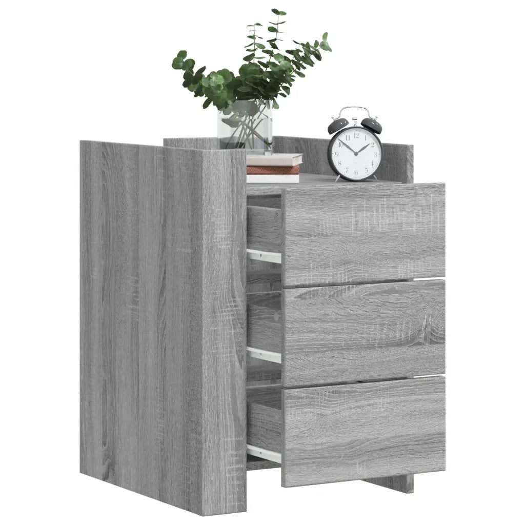 Comodino Grigio Sonoma 45x50x65 cm in Legno Multistrato 848309