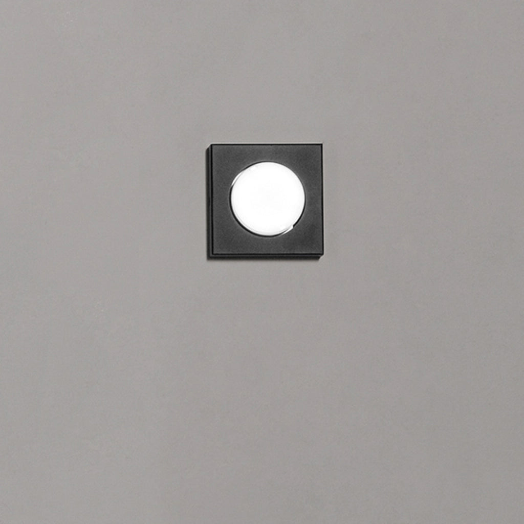 Plafoniera Moderna Bottone Metallo Nero Opaco 1 Luce Gx53 Ip20