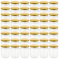 Vasi per Marmellata in Vetro Coperchio Oro 48 pz 230 ml 50802