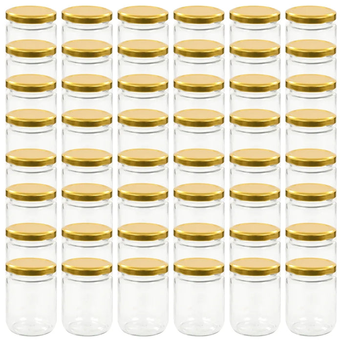 Vasi per Marmellata in Vetro Coperchio Oro 48 pz 230 ml 50802