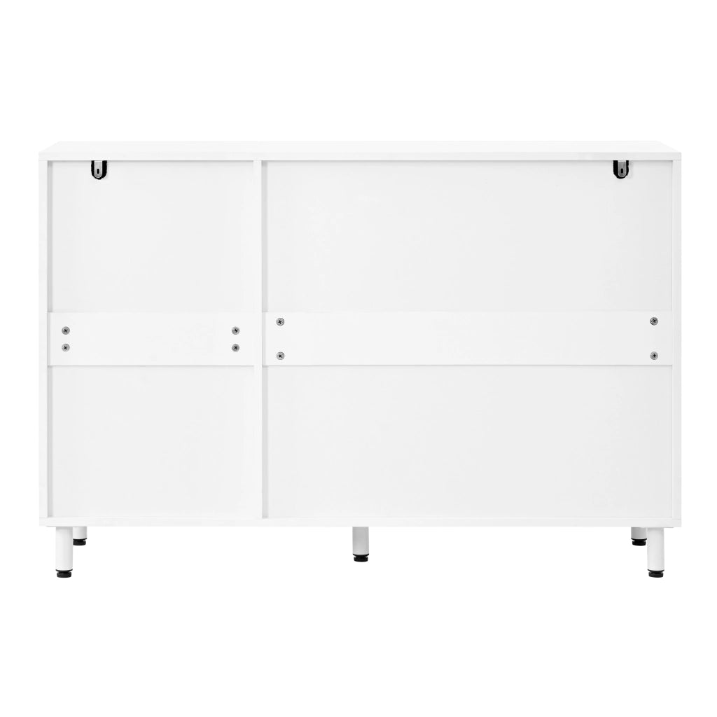 Credenza con 3 ante e ripiani regolabili; chiusura ammortizzata - per ingresso - bianco