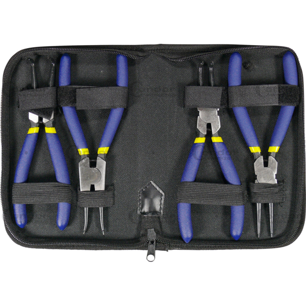 SET 4pz PINZE ANELLI ELASTICI SEEGER DRITTE ANGOLO INTERNI ESTERNI 175mm CONDOR