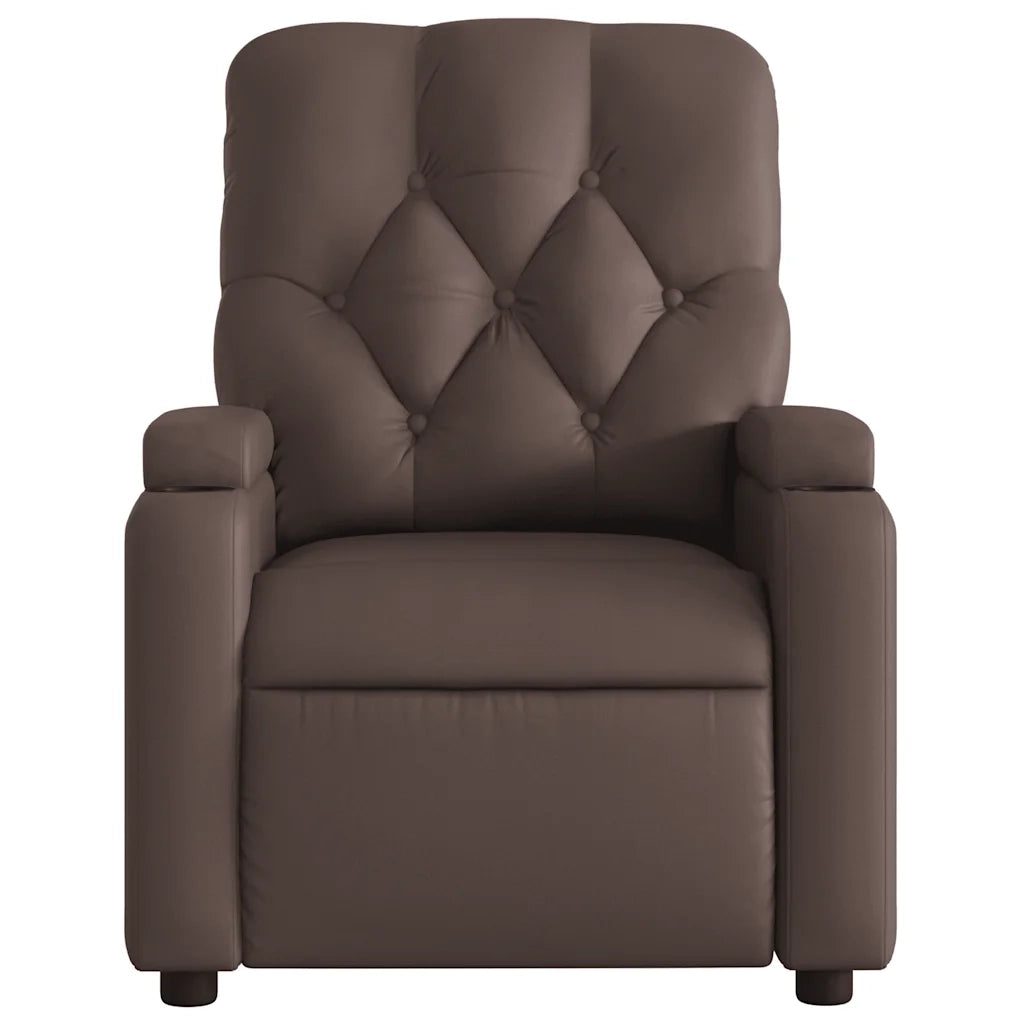 Divano Sedia-Poltrona Reclinabile Elettrica Marrone in Similpelle 587051